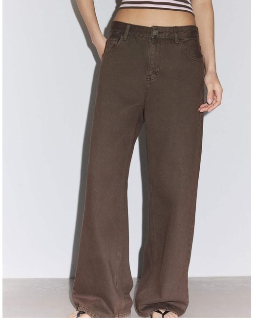 Jean ample - marron Stradivarius en coloris Green