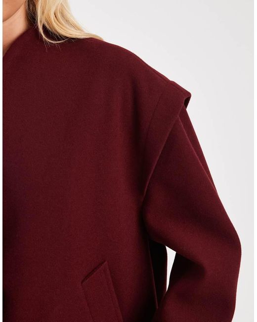 ASOS Red 80's Shoulders Formal Bubble Hem Jacket