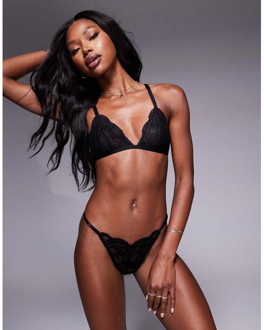 ASOS Brown Lola Lace Classic Triangle Bra