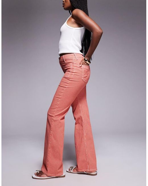 River Island Red Relaxed Flare Jean