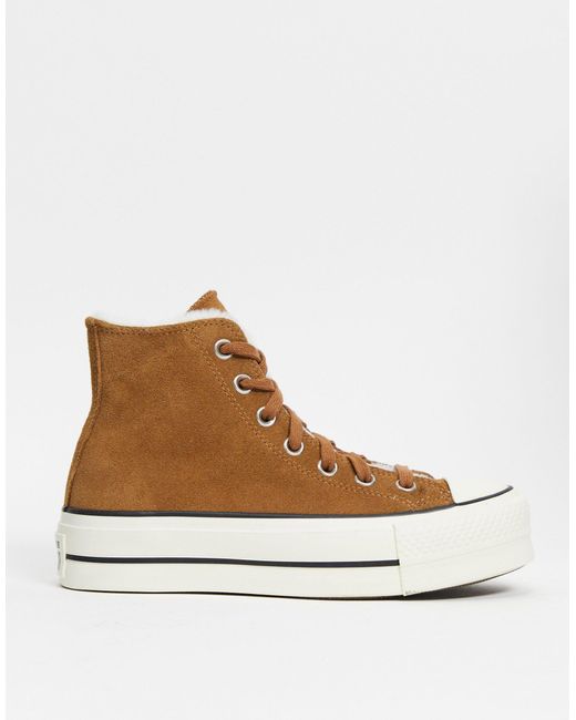 Converse Cosy Club - Chuck Taylor - Hoge Sneakers Met Plateauzool in het Natural