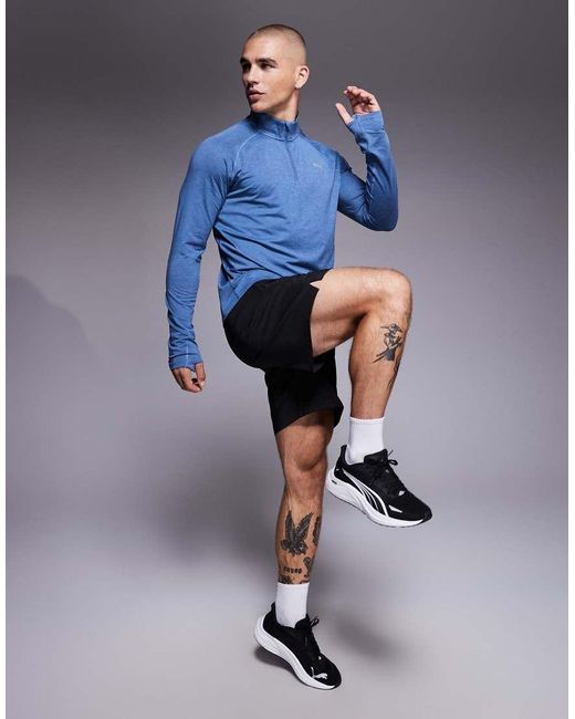 Top Azul Con Cremallera Corta Run Velocity Cloudspun De PUMA de hombre de color Blue