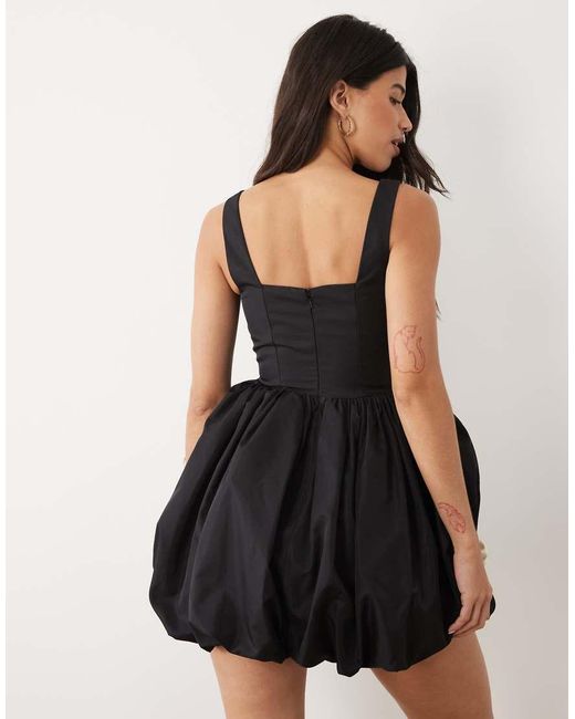 ASOS Natural Bubble Hem Contrast Corsage Mini Dress