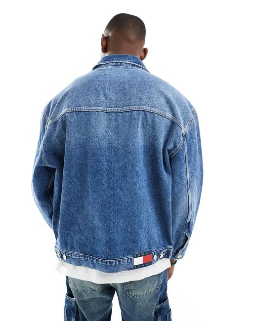 Tommy Hilfiger – aiden – oversize-jeansjacke in Blue für Herren