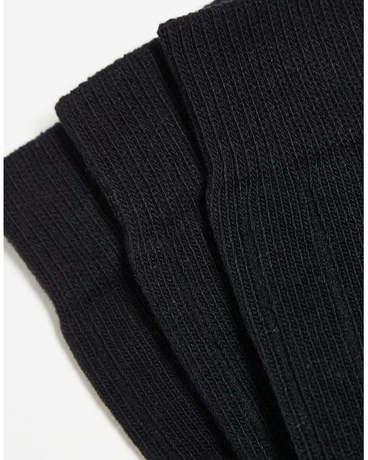 ASOS Black 3 Pack Rib Sock for men