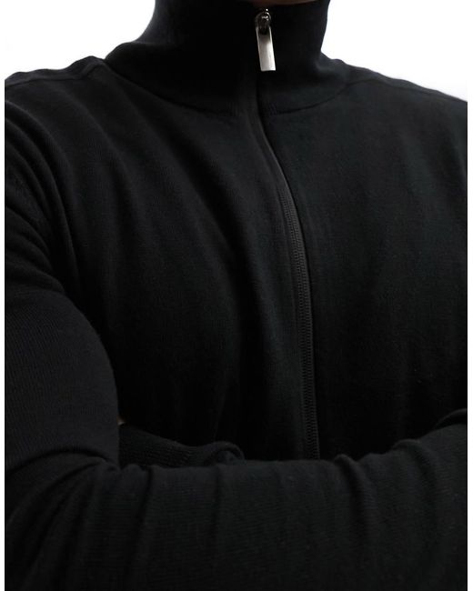 SELECTED Blue Zip Up Knitted Jumper for men