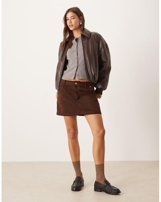 ASOS Brown Super Soft Button Through Long Sleeve Co Ord Top