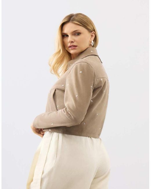 Bolongaro Trevor Natural Real Suede Hallie Stud Jacket