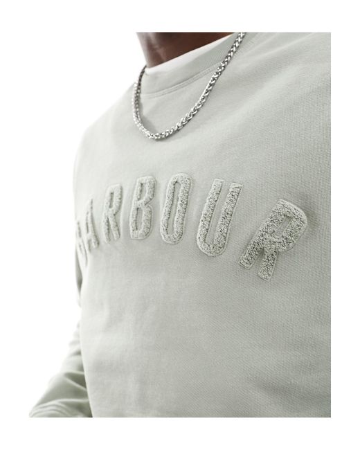 Felpa grigia con logo stile college di Barbour in Gray da Uomo