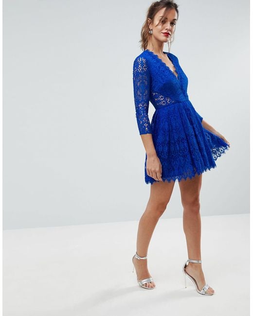 asos long sleeve lace mini prom dress