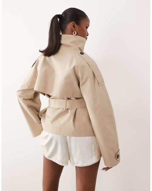 Gina Tricot Brown High Neck Trench Jacket