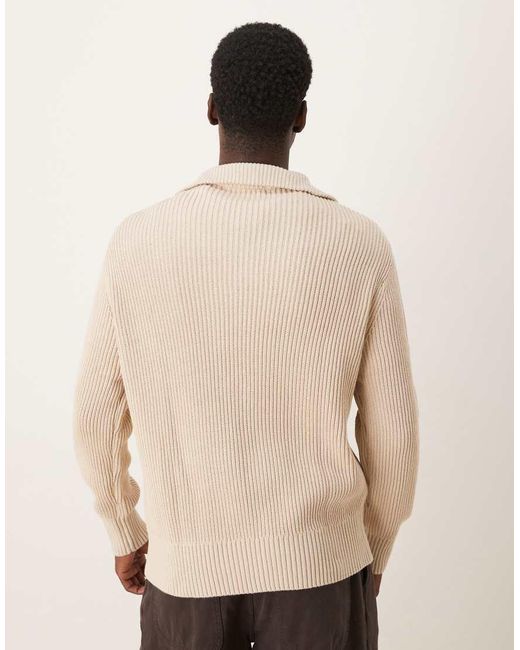 SELECTED Natural Half Zip Jumper for men