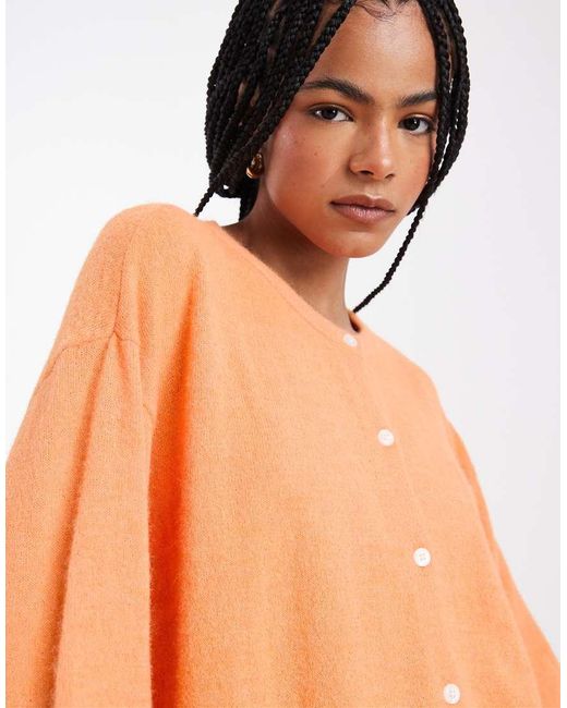 Pieces Orange Knitted Cardigan