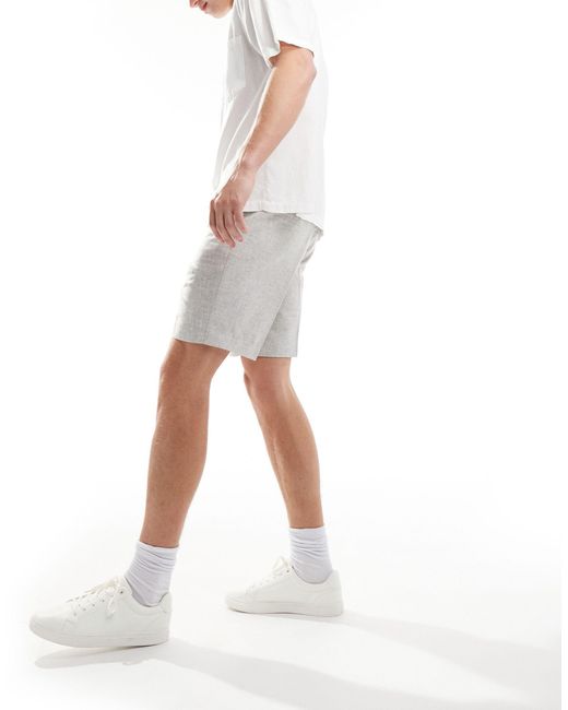 River Island – elegante, strukturierte shorts in Gray für Herren