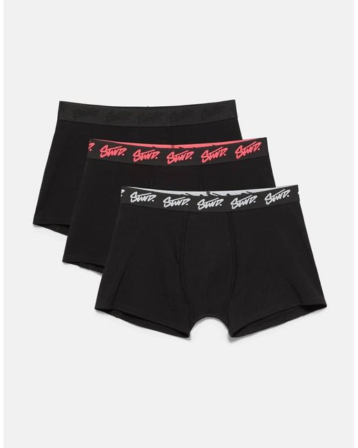 Pull&Bear Set Van 3 Boxershorts in het Black voor heren