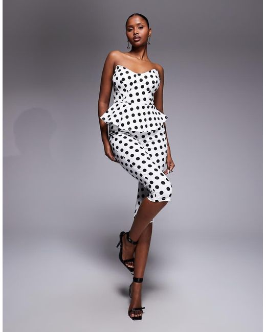AFRM Gray Merida Structured Corset Peplum Top