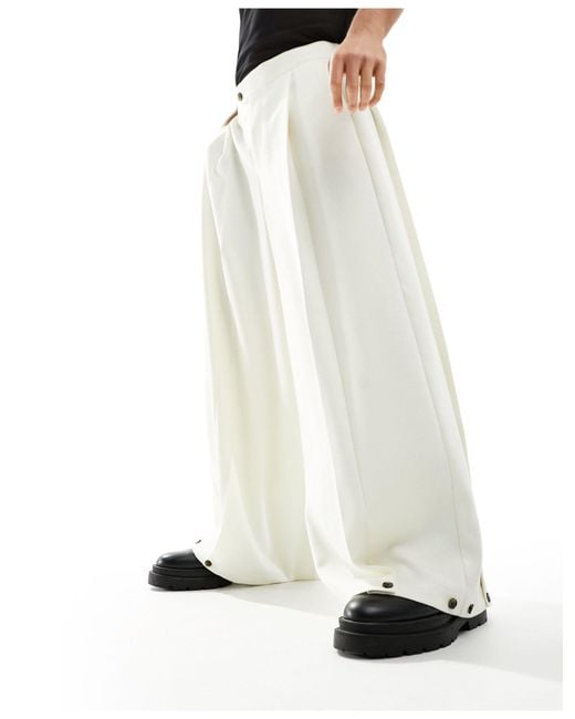 ASOS White Smart Extreme Wide Leg Textured Fabric for men