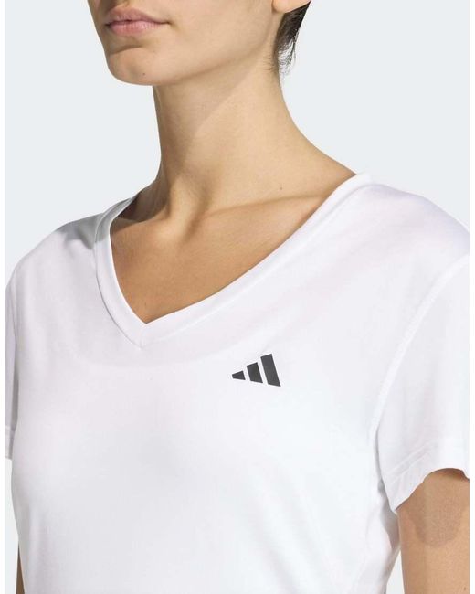 Adidas Originals White Workout Essentials V-Neck T-Shirt