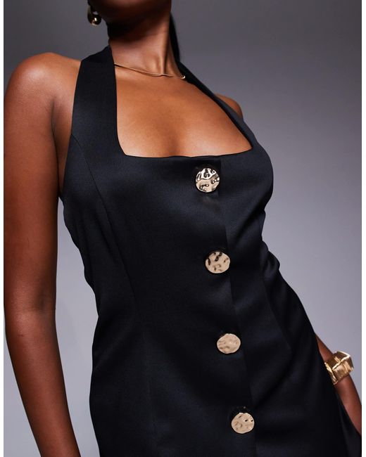 ASOS Black – 2-in-1-westen-minikleid aus neoprenartigem stoff