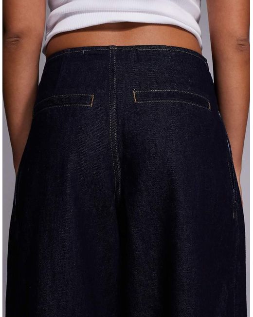 River Island Blue Tailored Wide Leg Jeans