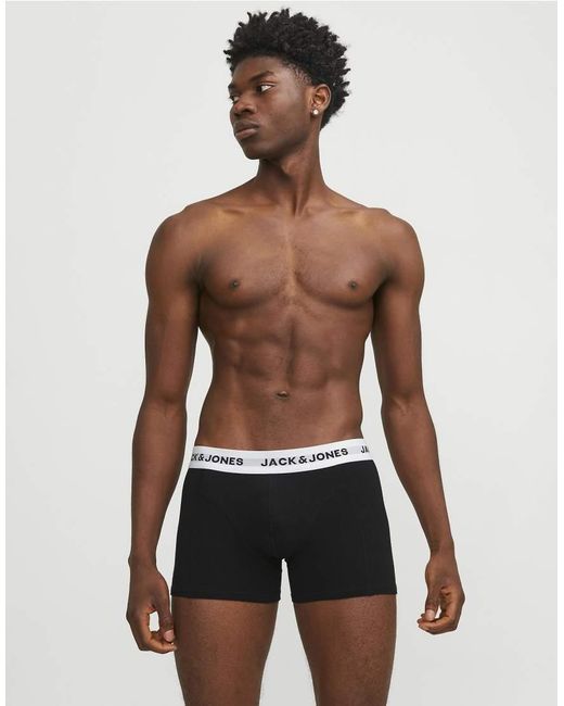 Jack & Jones Black 5 Pack Trunks for men