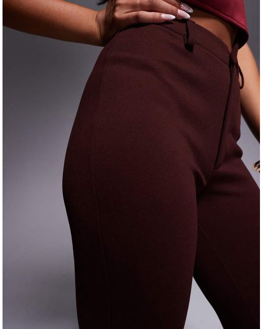 ASOS Smalle Pantalon Van Jersey Keperstof Me Uitlopende Pijpen in het Purple