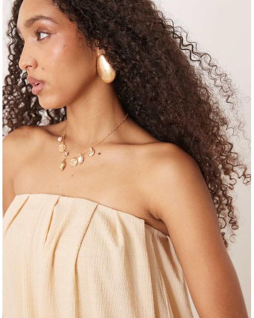 ASOS Natural Bandeau Bubble Hem Maxi Dress