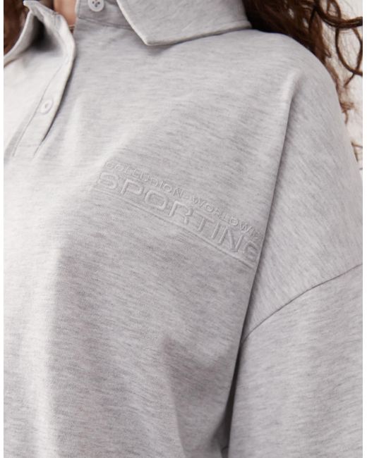 Polo oversize - chiné Collusion en coloris Gray