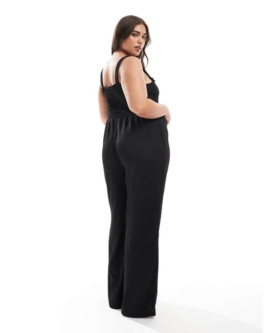 ONLY Black Shirred Jumpsuit