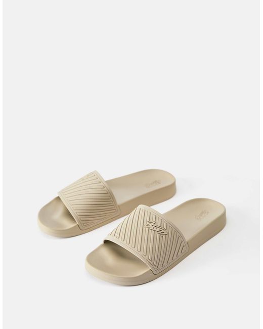Pull&Bear – gummierte sandalen in White für Herren