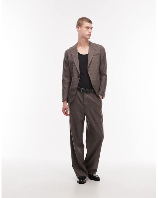AllSaints Gray Clover Wool Blend Tailored Blazer for men