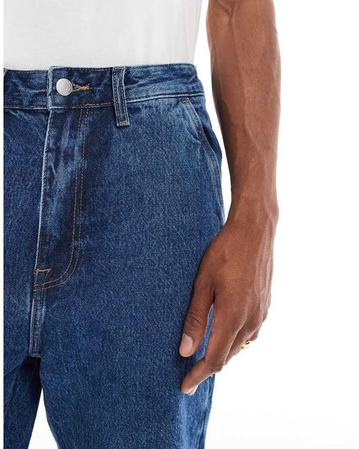 Only & Sons White Carpenter Denim Shorts for men