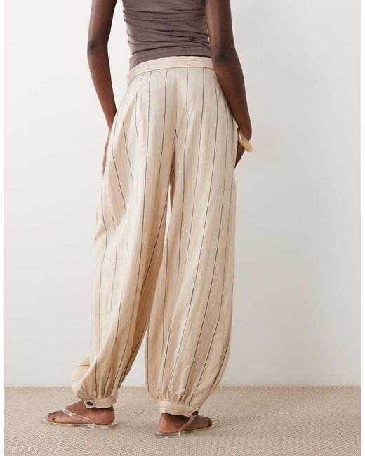 Mango Natural Linen Mix Cuffed Trouser