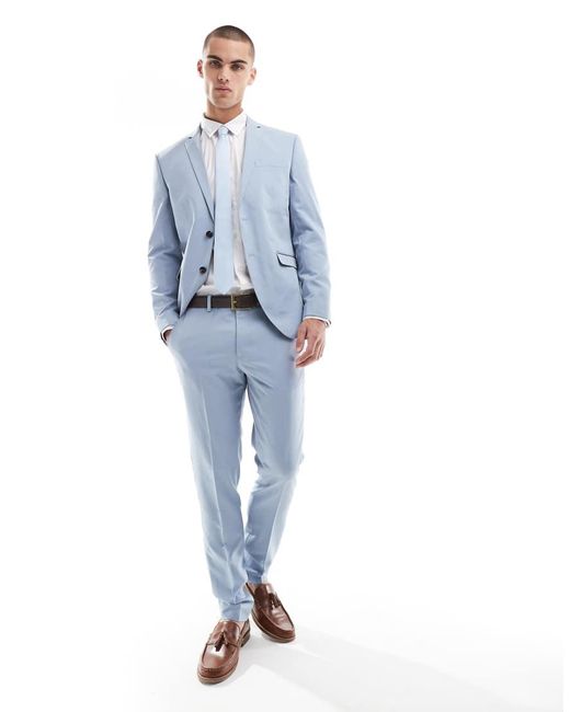 Jack & Jones Blue Slim Fit Suit Trouser for men