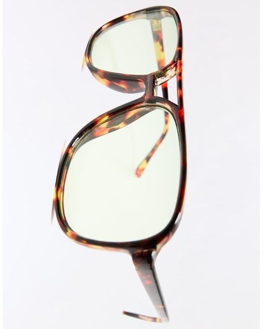 Bershka Brown Retro Plastic Blue Light Glasses