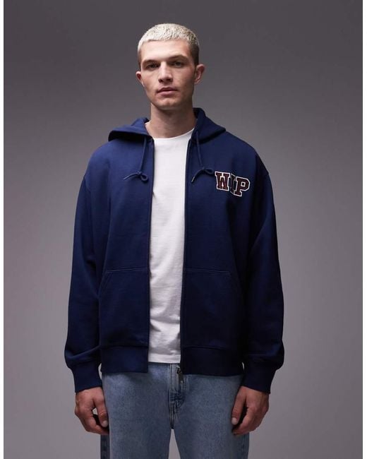 Carhartt Hoodie Met Rits in het Blue voor heren
