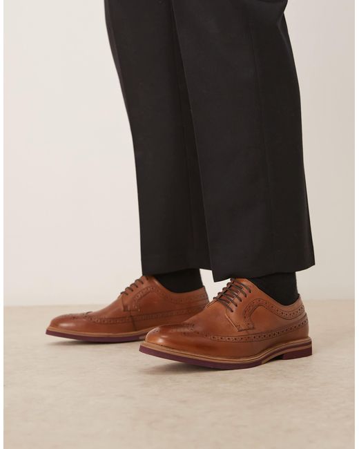 ASOS Brown Lace Up Brogue Derby for men