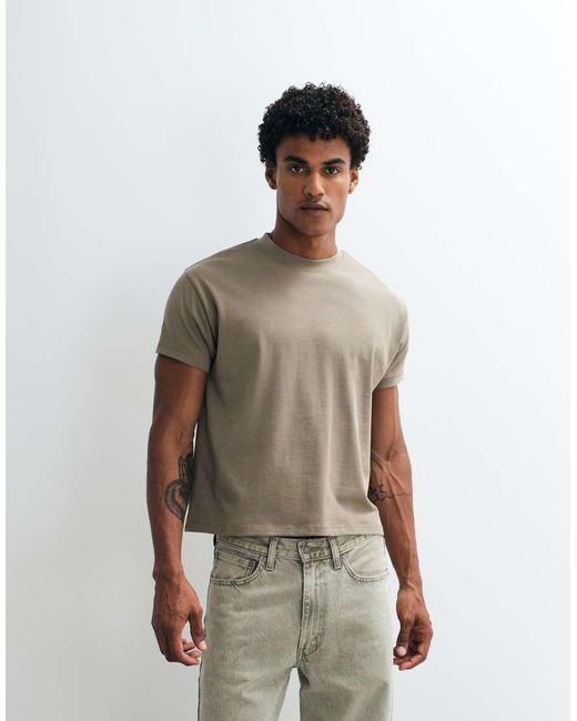 Reclaimed Vintage Green Cropped Boxy T-shirt for men