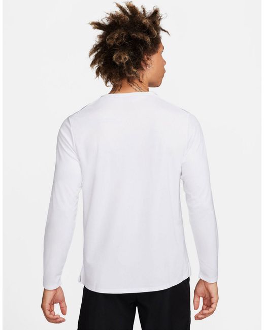 Nike White Dri-fit Miler Long Sleeve Top for men