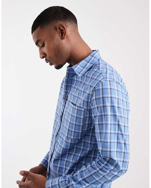 ASOS Blue Regular Fit Check Shirt for men
