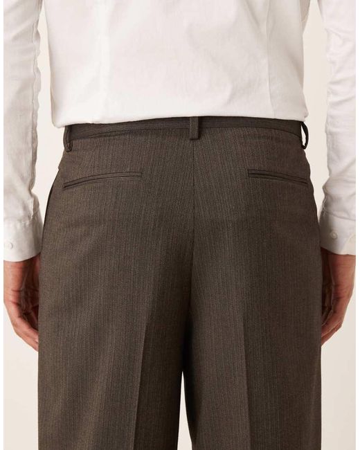 ASOS Natural Oversized Tapered Suit Pants for men