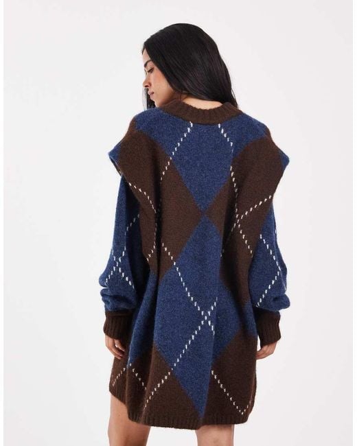 Muse Assembly Blue Knitted Lucie Mini Dress