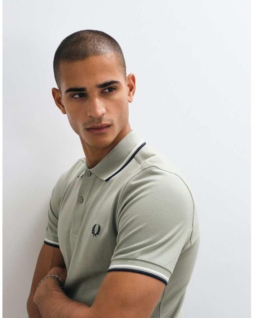 Fred Perry Green Twin Tipped Polo Shirt for men