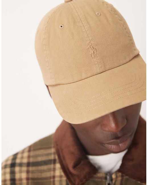 Polo Ralph Lauren Chino-Baseballpet Met Groot Ton-Sur-Ton Logo in het Brown voor heren