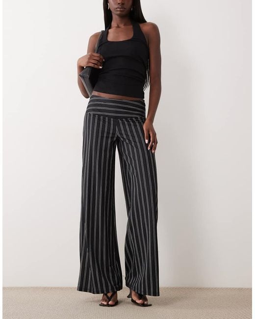 Gina Tricot Multicolor Wide Leg Jersey Trousers