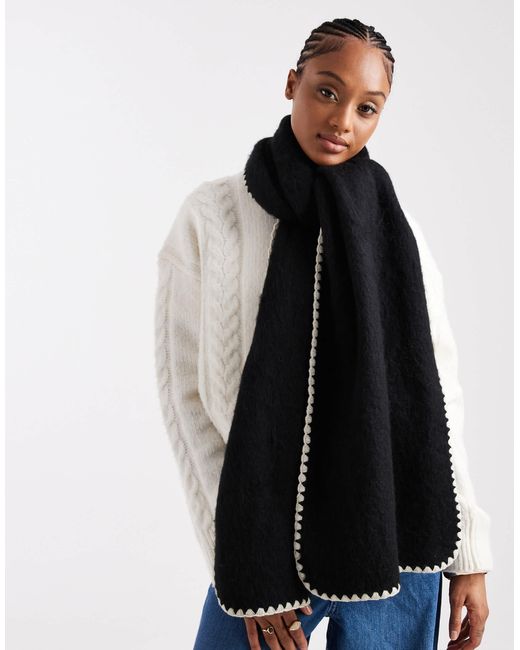 New Look Black – schal mit überwendlichstich