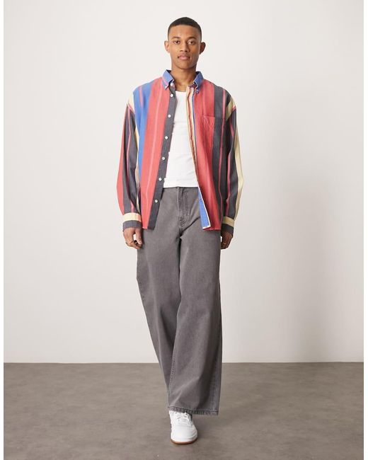 Gant Gestreept Oversized Overhemd in het Red voor heren
