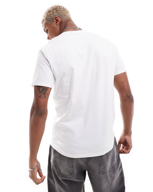 Camiseta técnica blanca con logo Hollister de hombre de color White