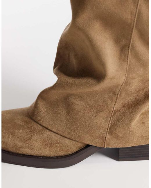 ASOS Natural Curve Carrie Fold Over Slouch Boot