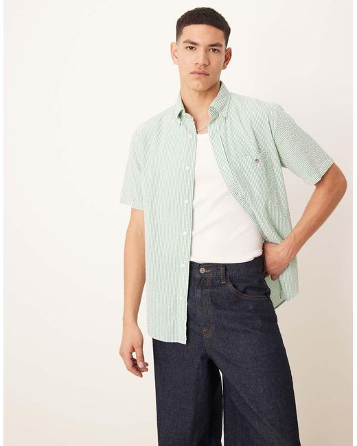 Camicia A Maniche Corte di Gant in White da Uomo